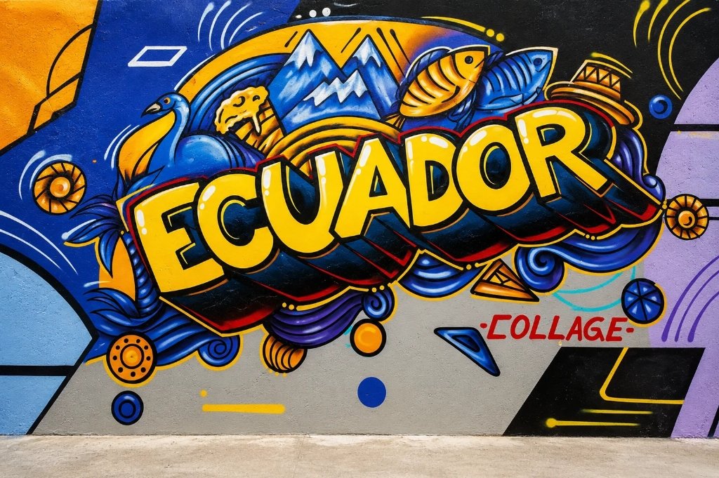 Mural Lettering Ecuador Collage